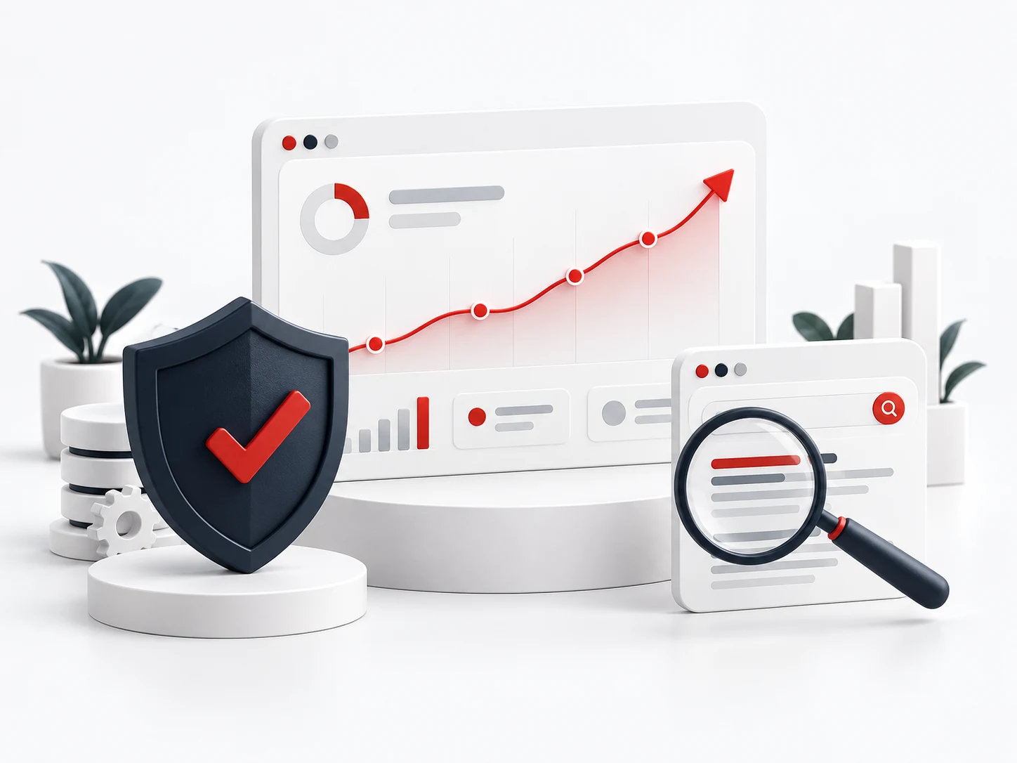 Search, analytics, security and maintenance tools surrounding a growth chart